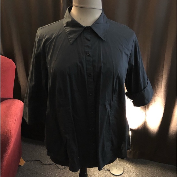 Black Lane Bryant sz 22/24 short sleeve button up blouse - Picture 1 of 8